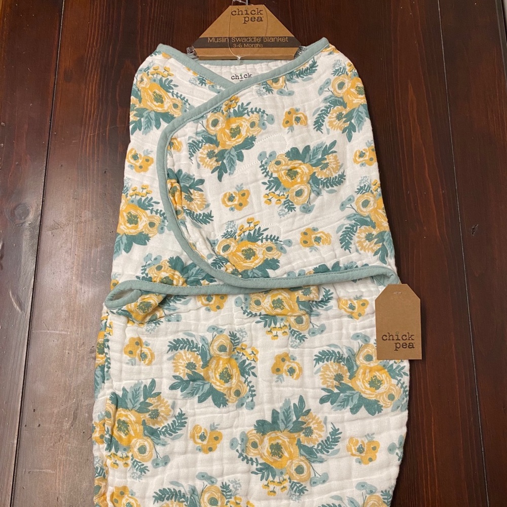 Floral Chickpea baby swaddle blanket 3-6month